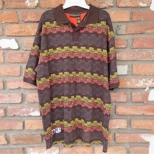 Rocawear Short Sleeve Men’s Polo Shirt Brown, Orange, Yellow Size L